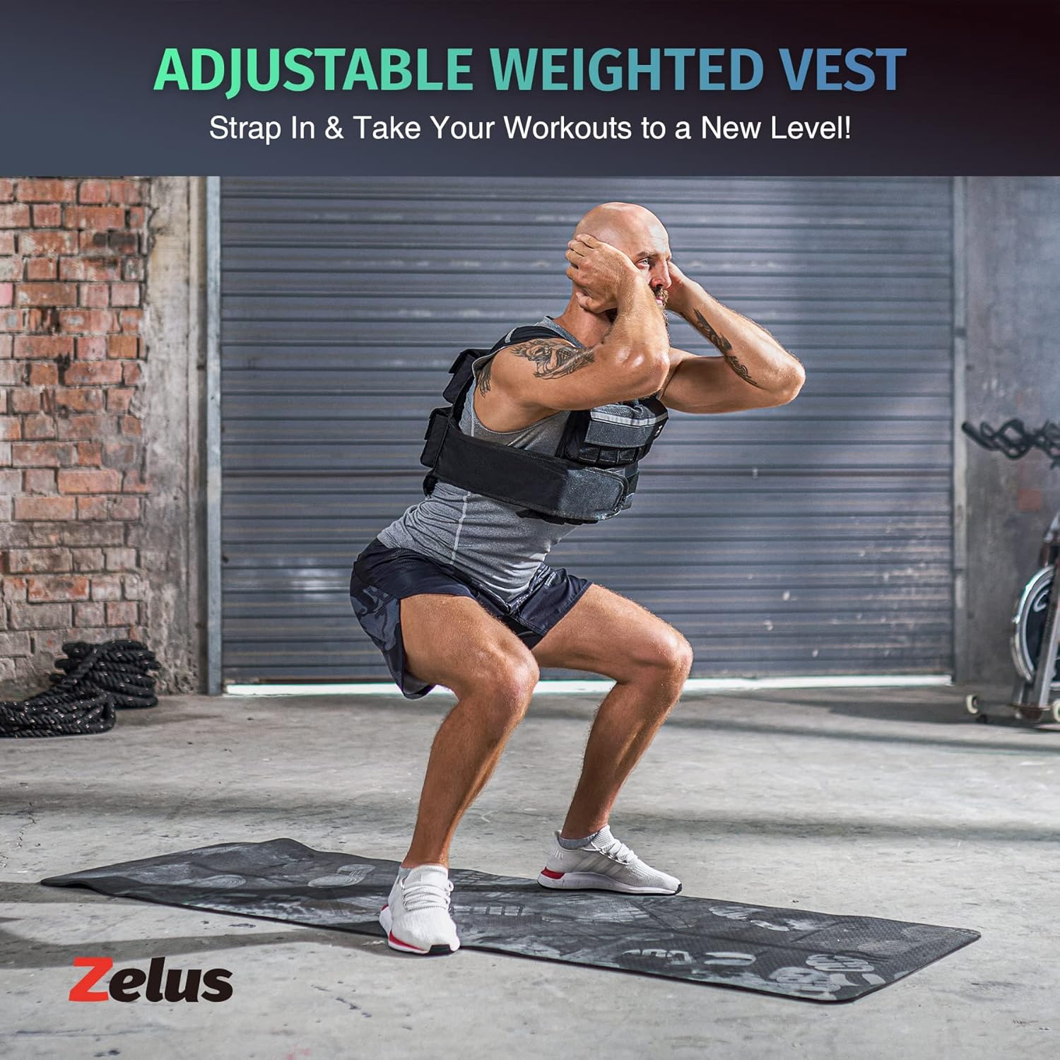 ZELUS 23lb|45lb Weighted Vest with Iron Weights for Exercise, Adjustable Weight Vest for Men, Workout Vest for Home Workouts Cardio Strength Training Weight Loss